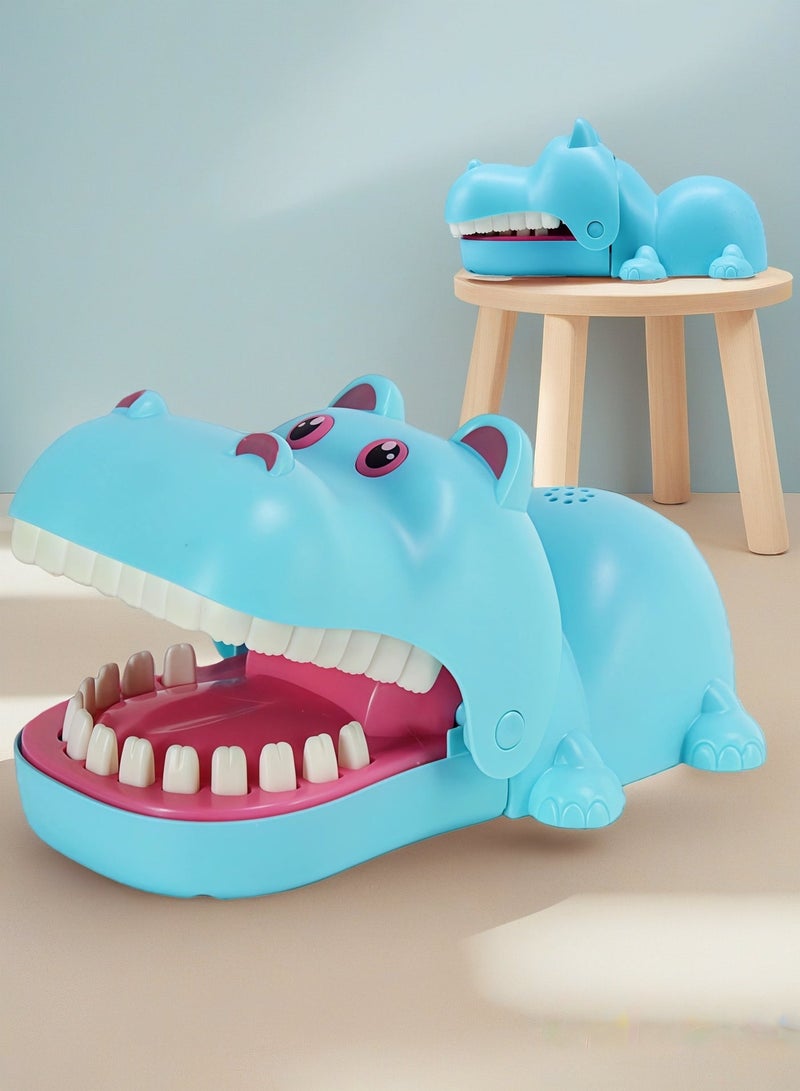 EASY FUTURE Tabletop Board Game with LED Light and Sound Hippo Teeth Toys Game for Kids Family Entertainment Game Hippo Biting Finger Games Funny Toys Dentist Practical Joke Toys for Party Gift NO.2104 - Image 1